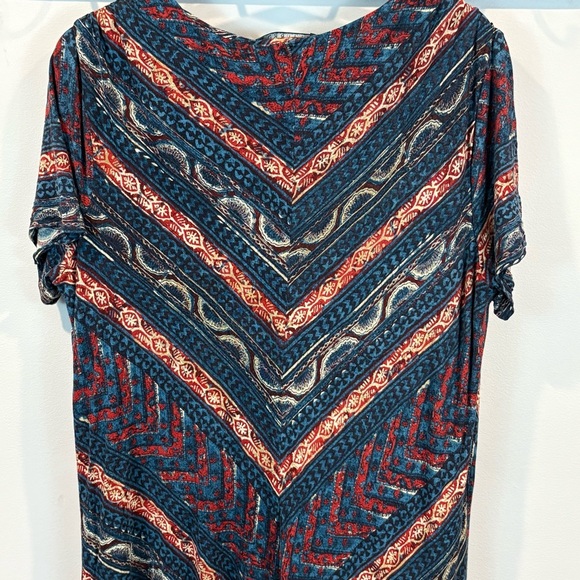 Ralph Lauren Boho Southwestern Chevron Stretch Knit Midi Dress Size 1X - Picture 6 of 8